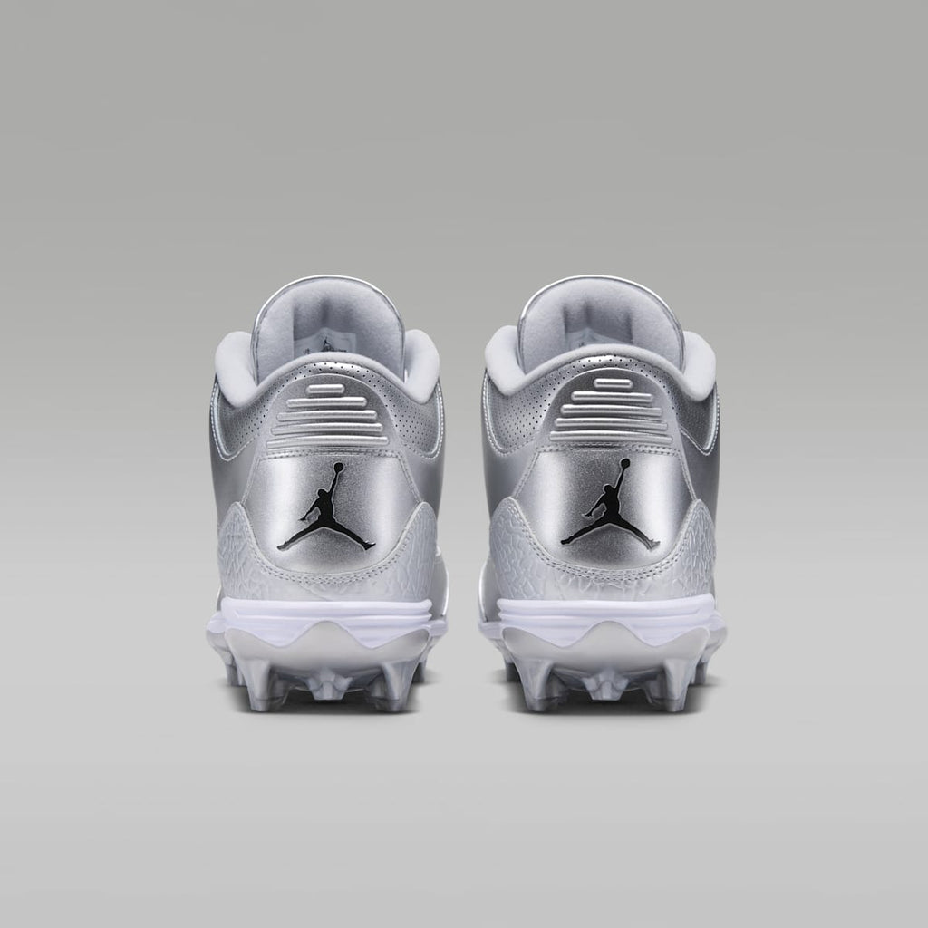 Jordan 3 Mid TD Men's Football Cleats - Metallic Silver/White/Black - Image 6