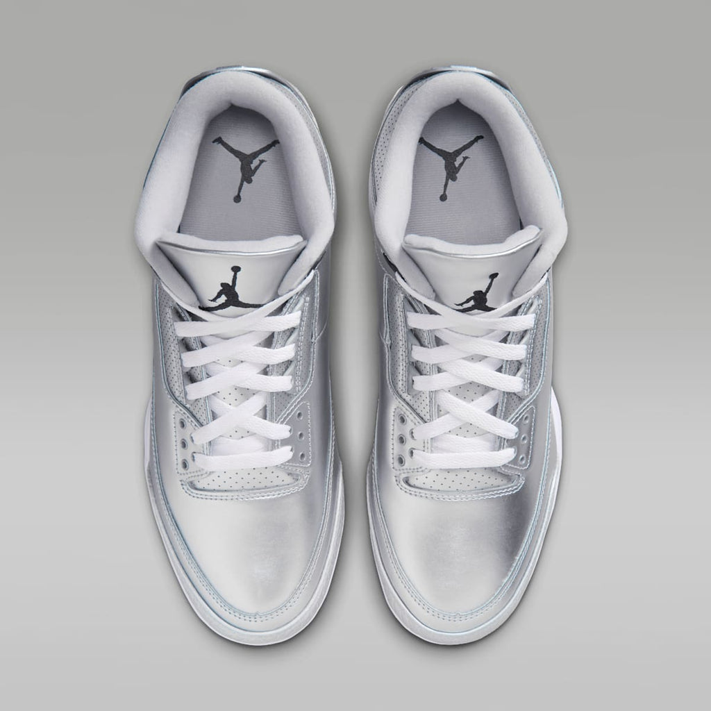 Jordan 3 Mid TD Men's Football Cleats - Metallic Silver/White/Black - Image 4