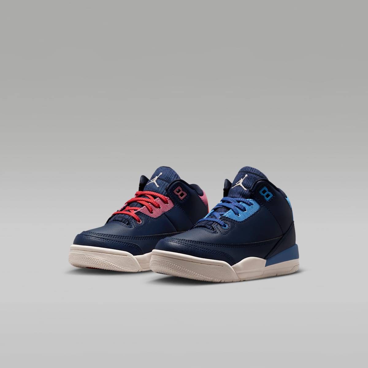 Jordan 3 Retro "Sport Renaissance" Little Kids' Shoes - Obsidian/Track Red/Chalk/Chalk - Image 5