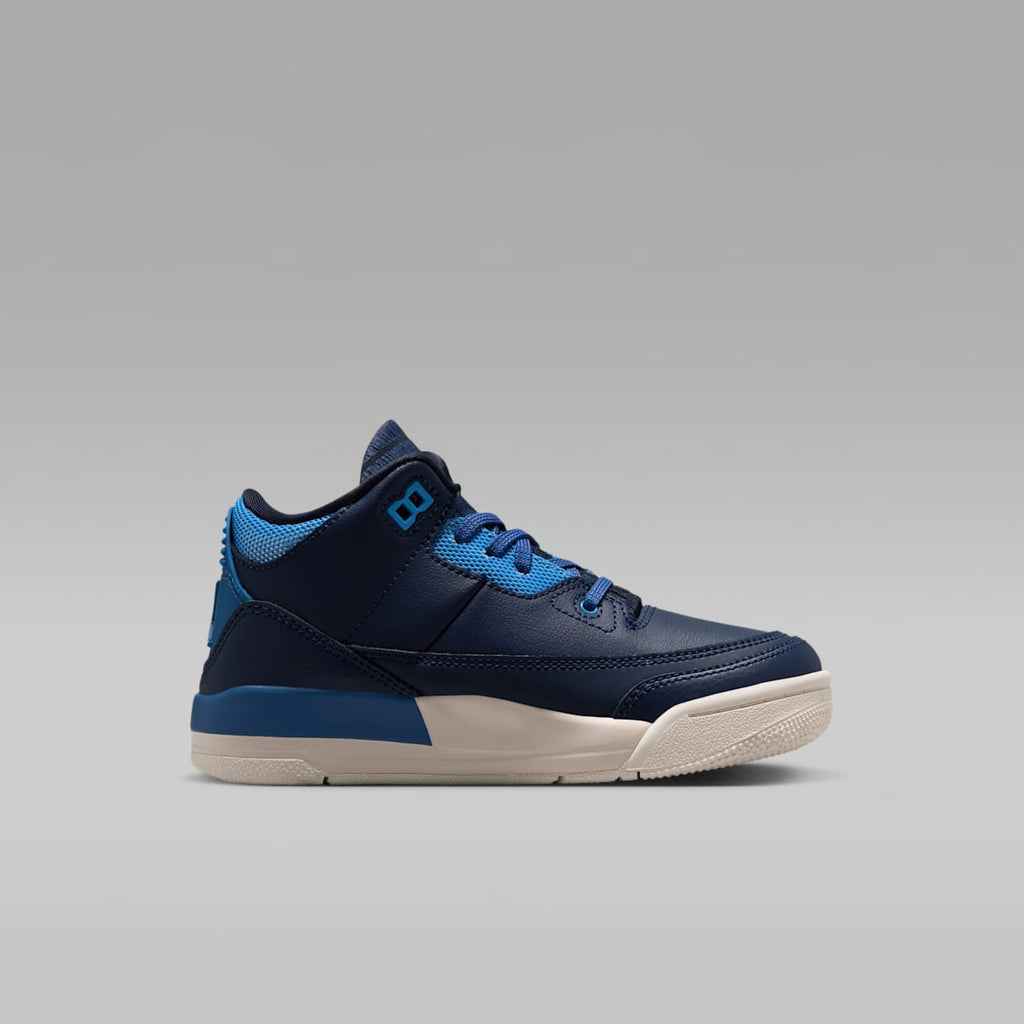 Jordan 3 Retro "Sport Renaissance" Little Kids' Shoes - Obsidian/Track Red/Chalk/Chalk - Image 3