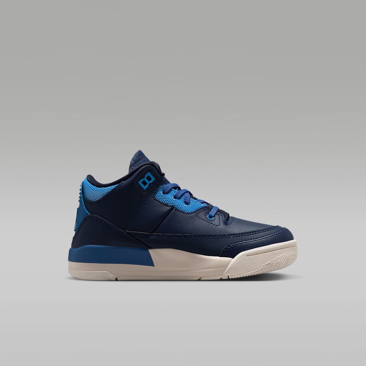 Jordan 3 Retro "Sport Renaissance" Little Kids' Shoes - Obsidian/Track Red/Chalk/Chalk - Image 3