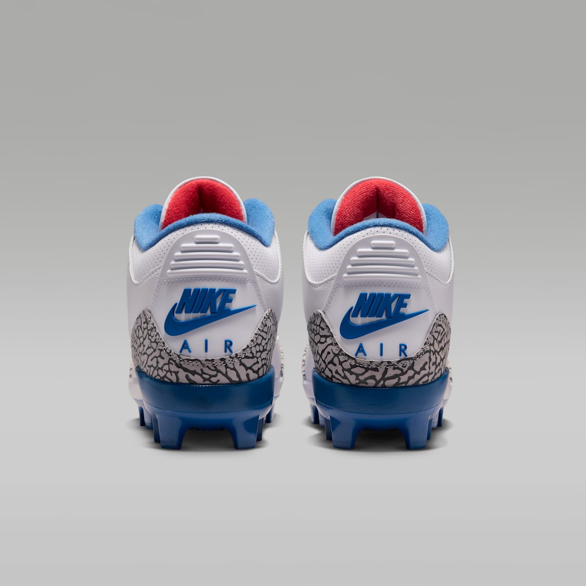 Jordan 3 Retro MCS "True Blue" Men's Baseball Cleats - White/True Blue/Cement Grey/Fire Red - Image 6