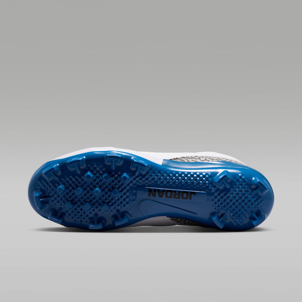 Jordan 3 Retro MCS "True Blue" Men's Baseball Cleats - White/True Blue/Cement Grey/Fire Red - Image 2
