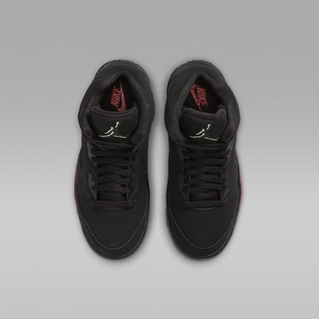 Jordan 5 Retro "Halloween" Little Kids' Shoes - Black/Picante Red/Glow In The Dark/Multi-Color - Image 4