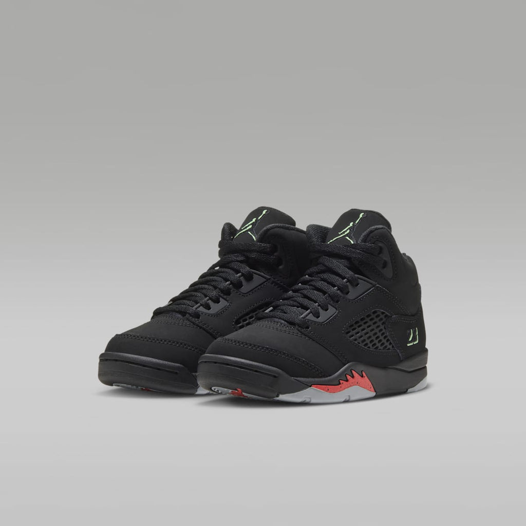 Jordan 5 Retro "Halloween" Little Kids' Shoes - Black/Picante Red/Glow In The Dark/Multi-Color - Image 5