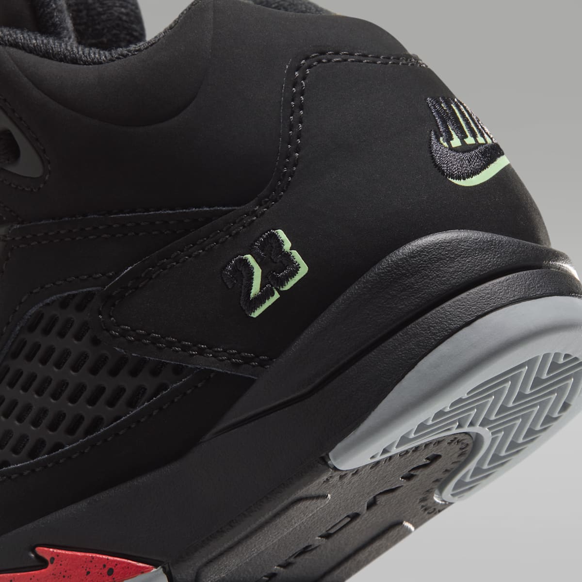 Jordan 5 Retro "Halloween" Little Kids' Shoes - Black/Picante Red/Glow In The Dark/Multi-Color - Image 8