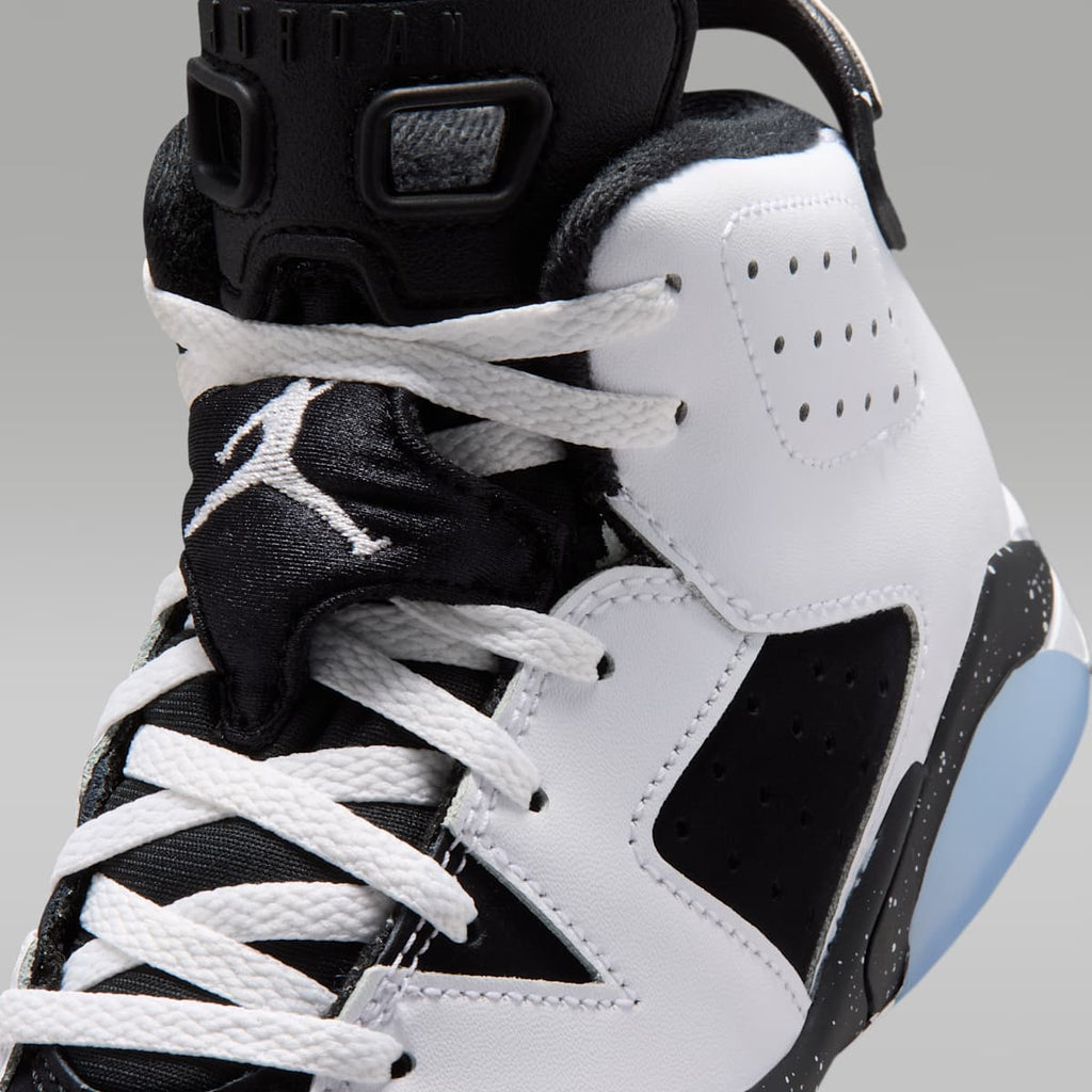 Jordan 6 Retro "Black and White" Little Kids' Shoes - White/Black - Image 7