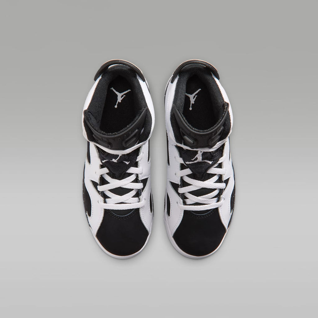 Jordan 6 Retro "Black and White" Little Kids' Shoes - White/Black - Image 4