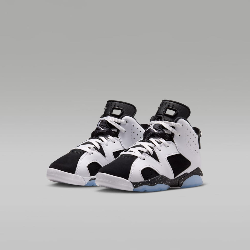 Jordan 6 Retro "Black and White" Little Kids' Shoes - White/Black - Image 5