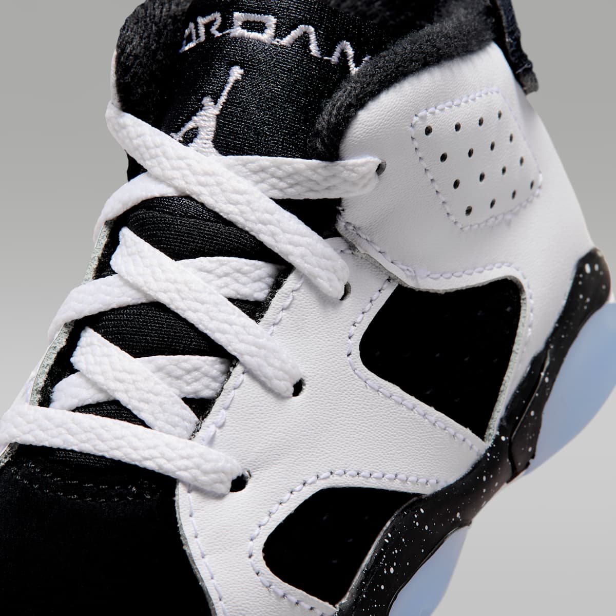 Jordan 6 Retro "Black and White" Baby/Toddler Shoes - White/Black - Image 7