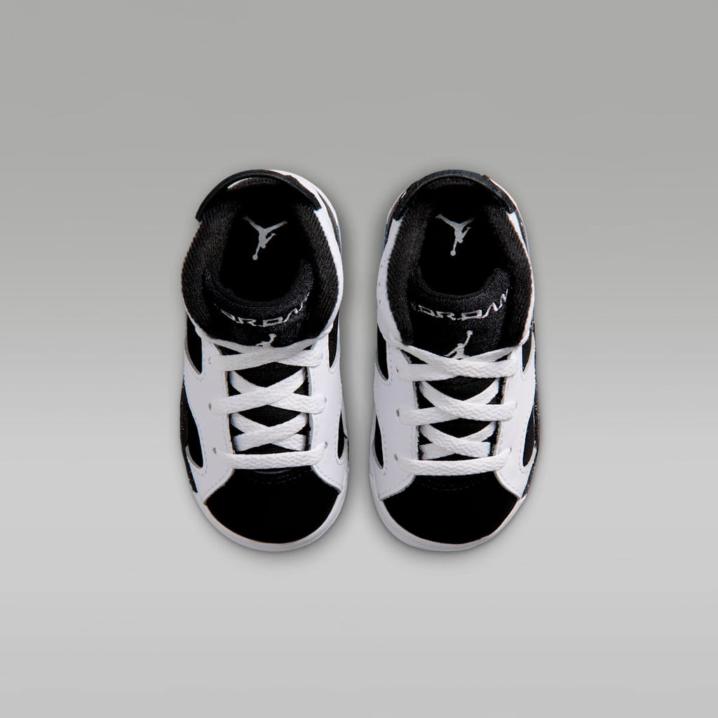 Jordan 6 Retro "Black and White" Baby/Toddler Shoes - White/Black - Image 4