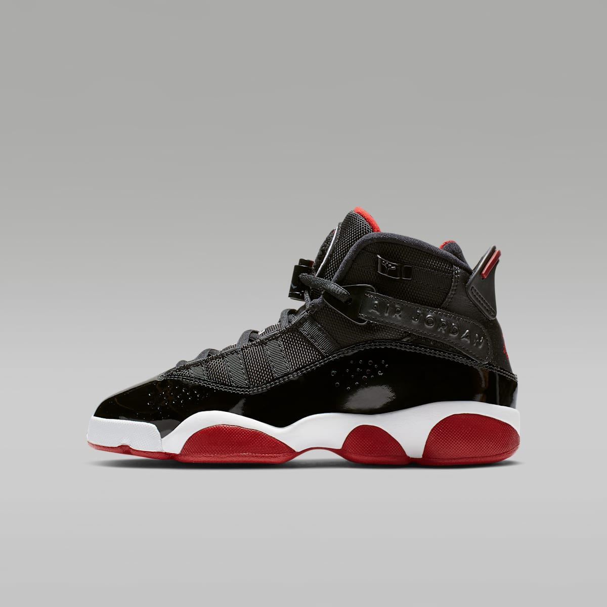 Jordan 6 Rings Big Kids' Shoes - Black/White/Varsity Red - Image 1