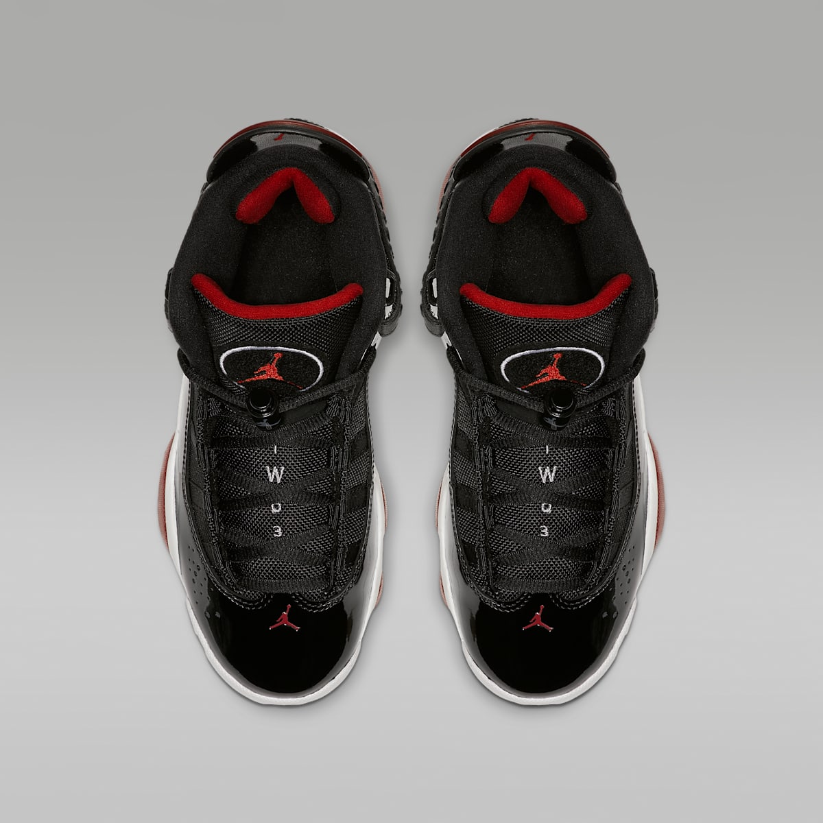 Jordan 6 Rings Big Kids' Shoes - Black/White/Varsity Red - Image 4
