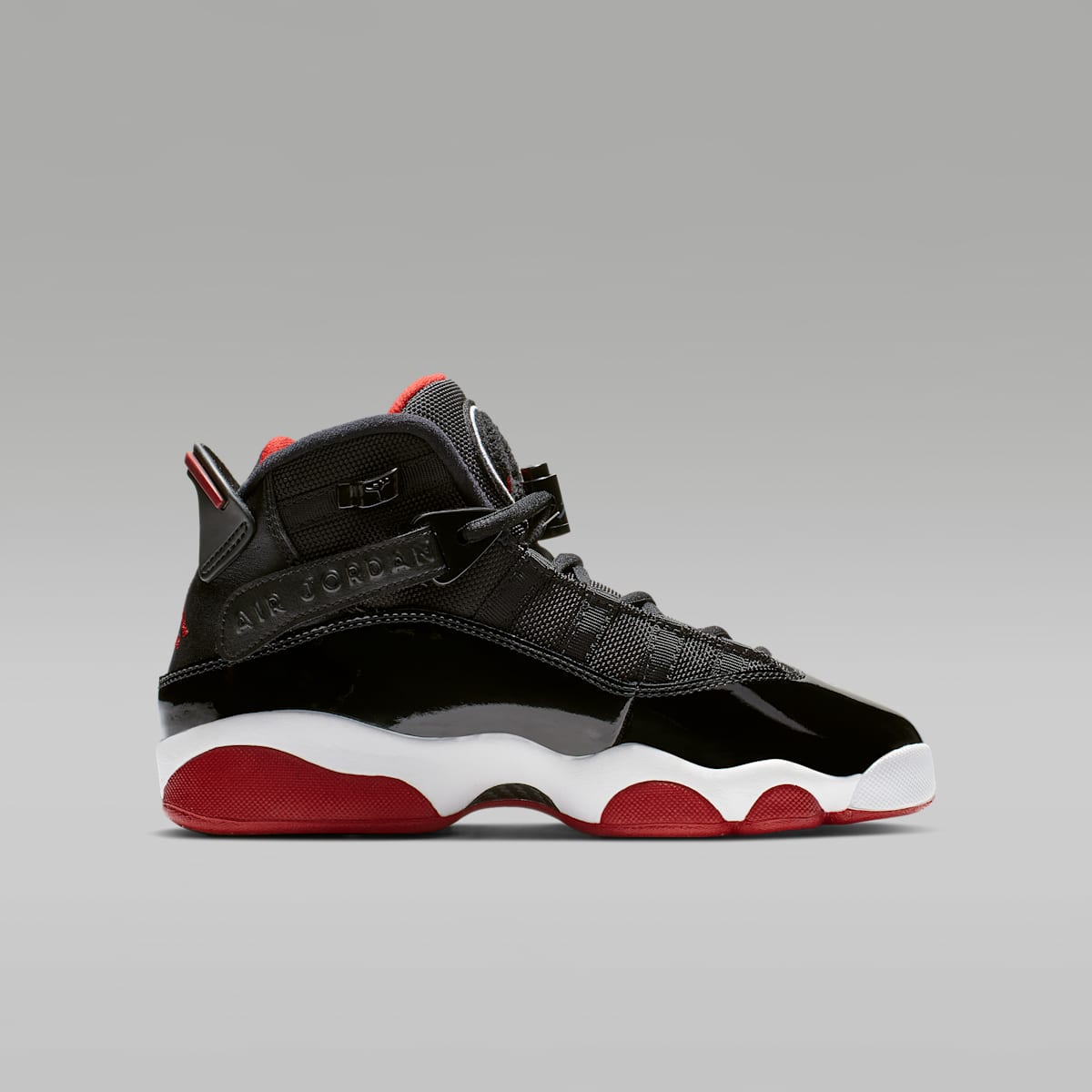 Jordan 6 Rings Big Kids' Shoes - Black/White/Varsity Red - Image 3