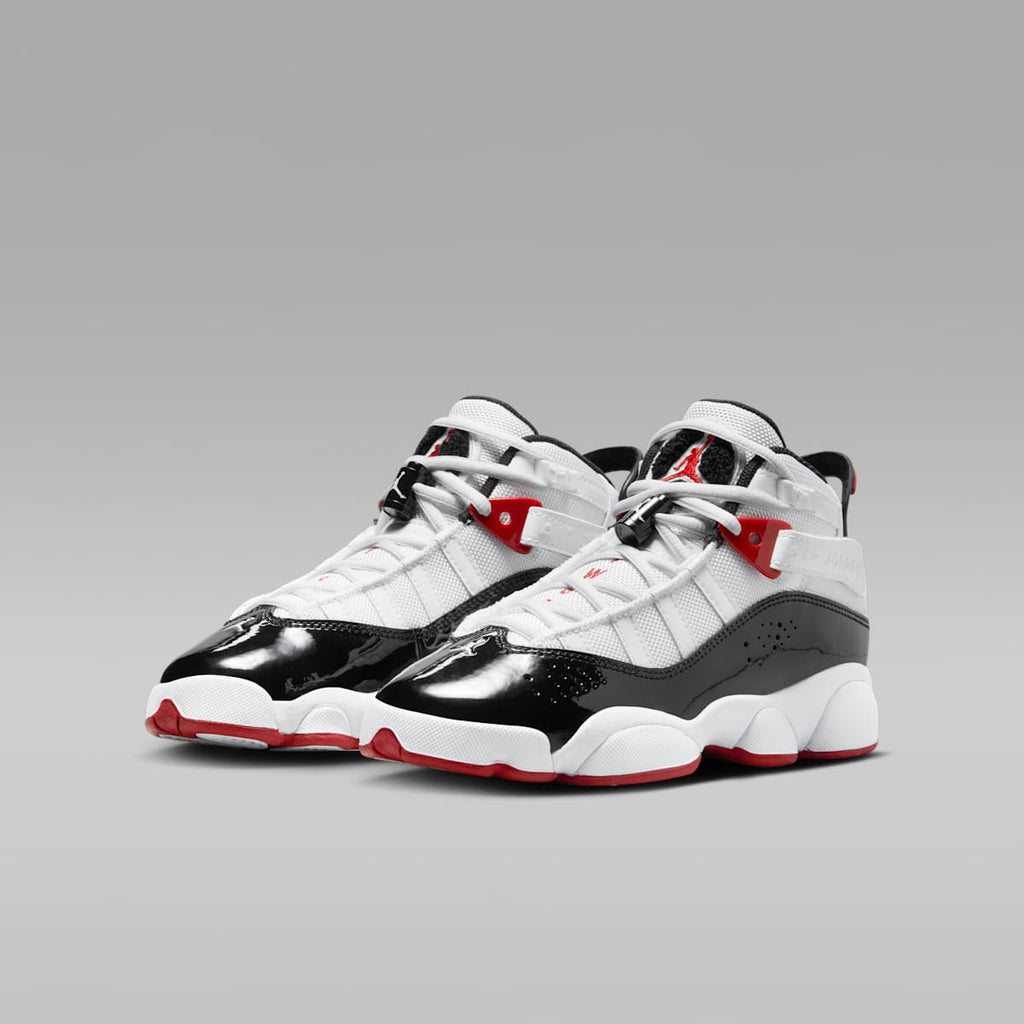 Jordan 6 Rings Big Kids' Shoes - White/Varsity Red/Black - Image 5