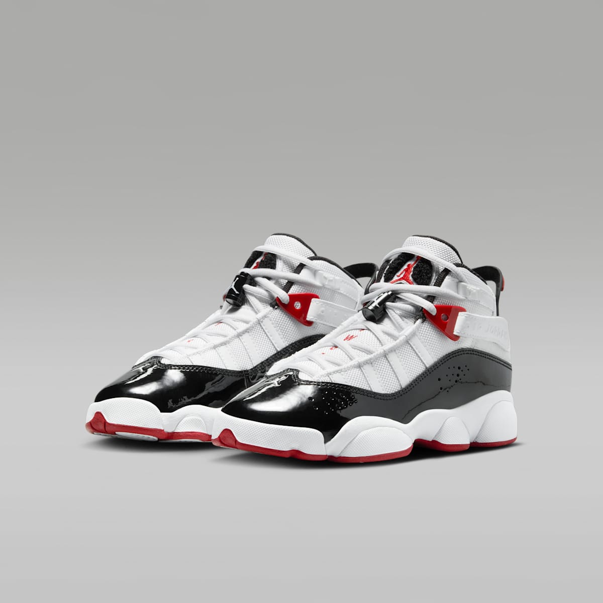 Jordan 6 Rings Big Kids' Shoes - White/Varsity Red/Black - Image 5