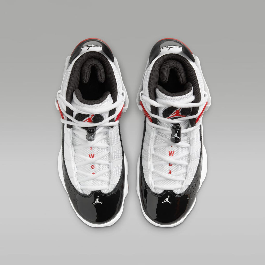 Jordan 6 Rings Big Kids' Shoes - White/Varsity Red/Black - Image 4