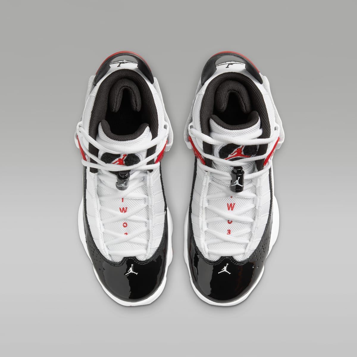 Jordan 6 Rings Big Kids' Shoes - White/Varsity Red/Black - Image 4