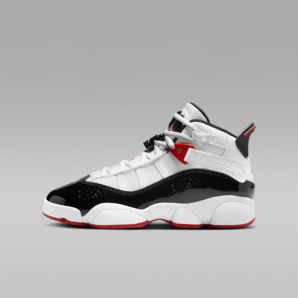 Jordan 6 Rings Big Kids' Shoes - White/Varsity Red/Black - Image 1