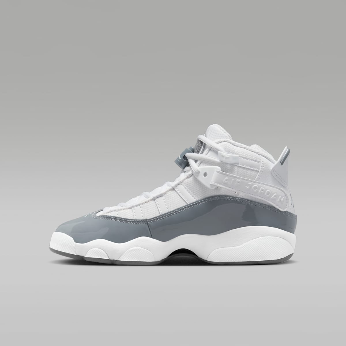 Jordan 6 Rings Big Kids' Shoes - White/White/Cool Grey - Image 1