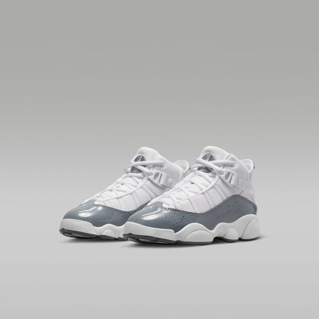 Jordan 6 Rings Little Kids' Shoes - White/White/Cool Grey - Image 5