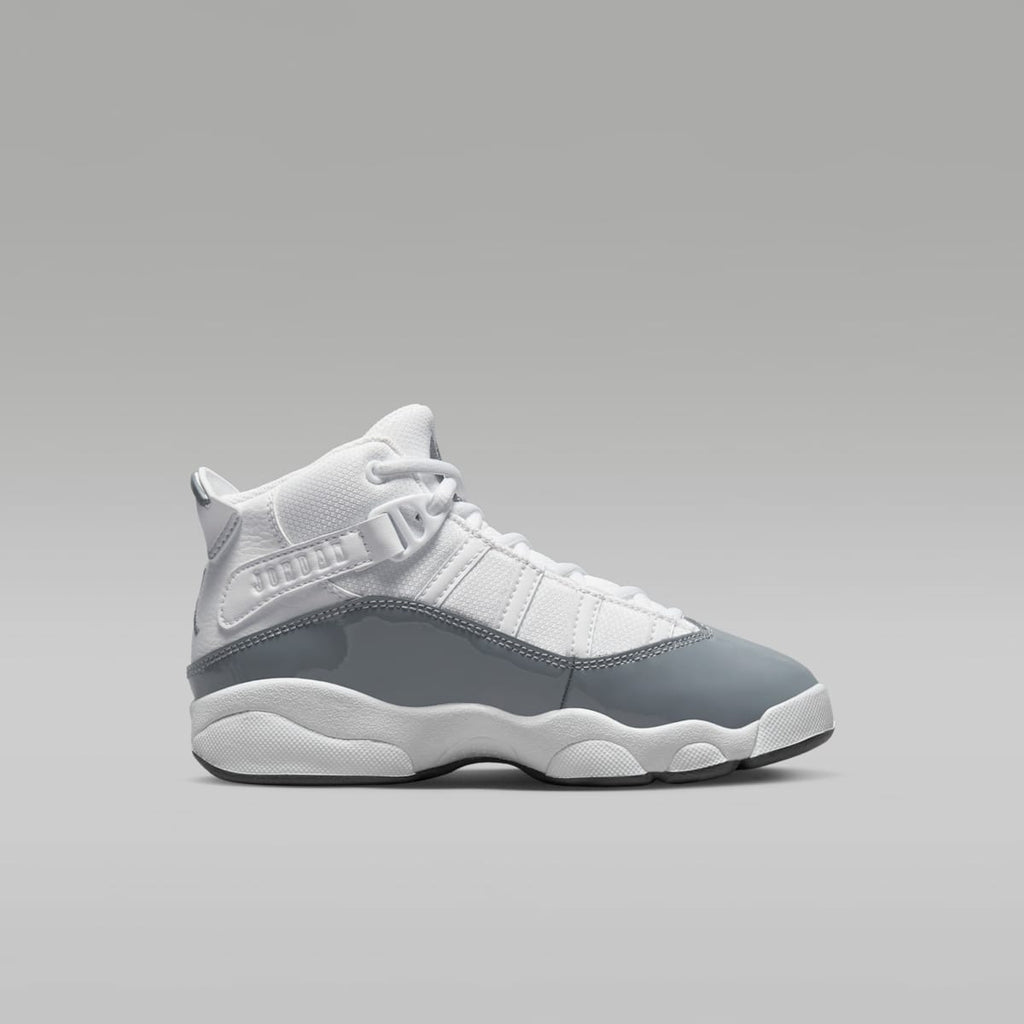 Jordan 6 Rings Little Kids' Shoes - White/White/Cool Grey - Image 3
