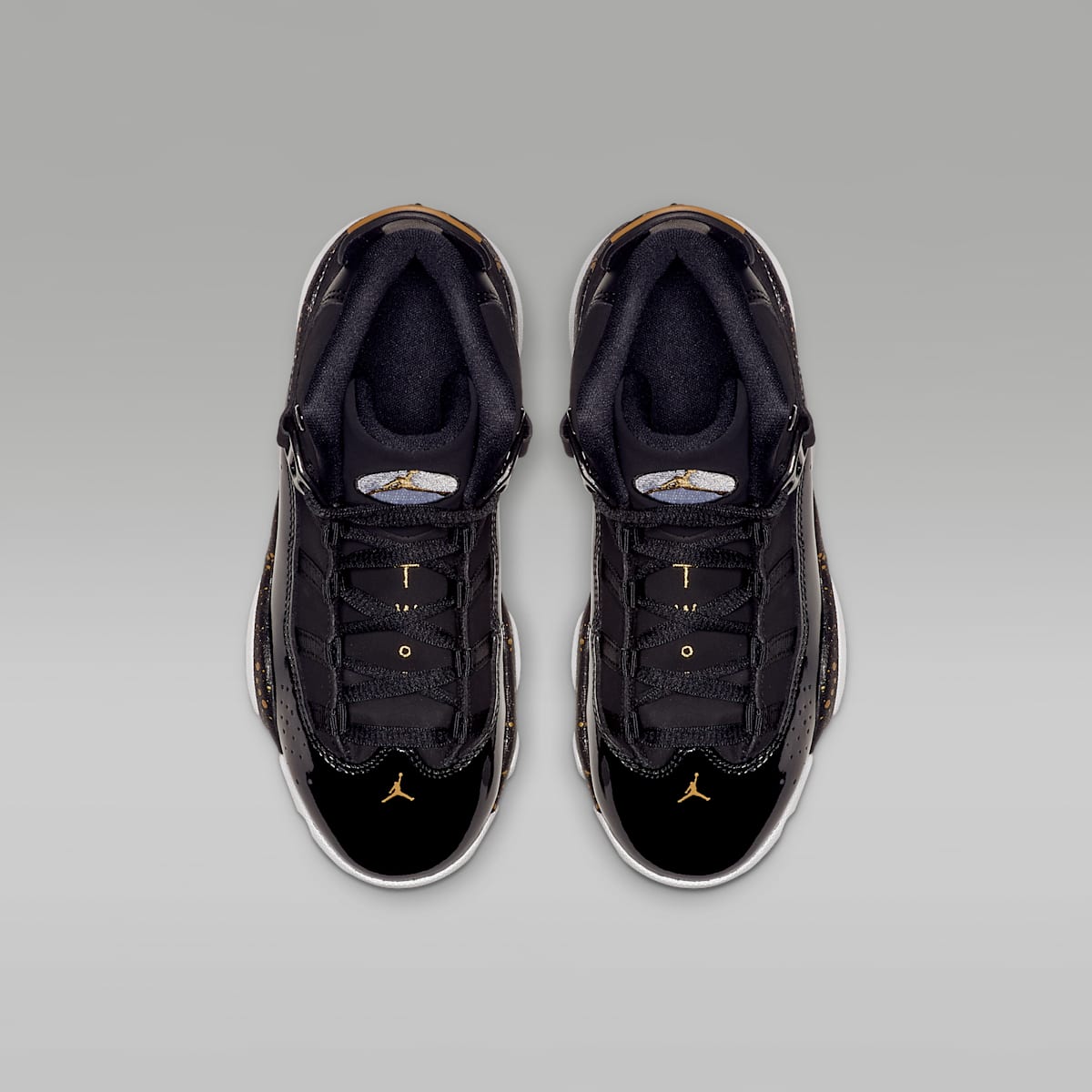 Jordan 6 Rings Little Kids' Shoes - Black/White/Metallic Gold - Image 4