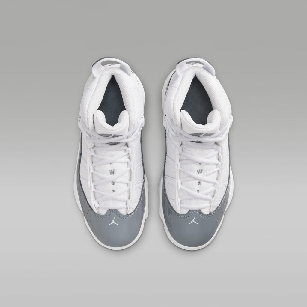 Jordan 6 Rings Little Kids' Shoes - White/White/Cool Grey - Image 4