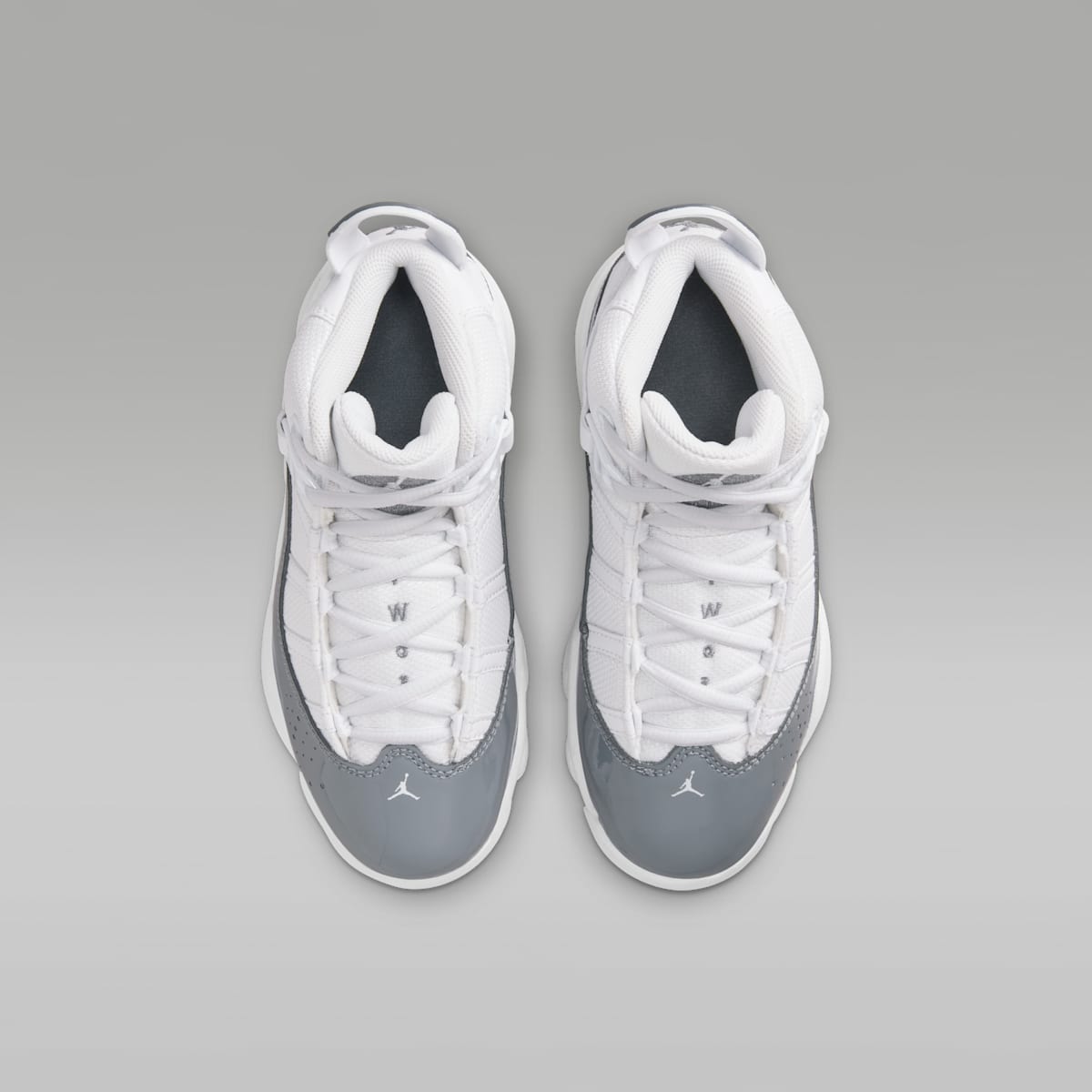 Jordan 6 Rings Little Kids' Shoes - White/White/Cool Grey - Image 4
