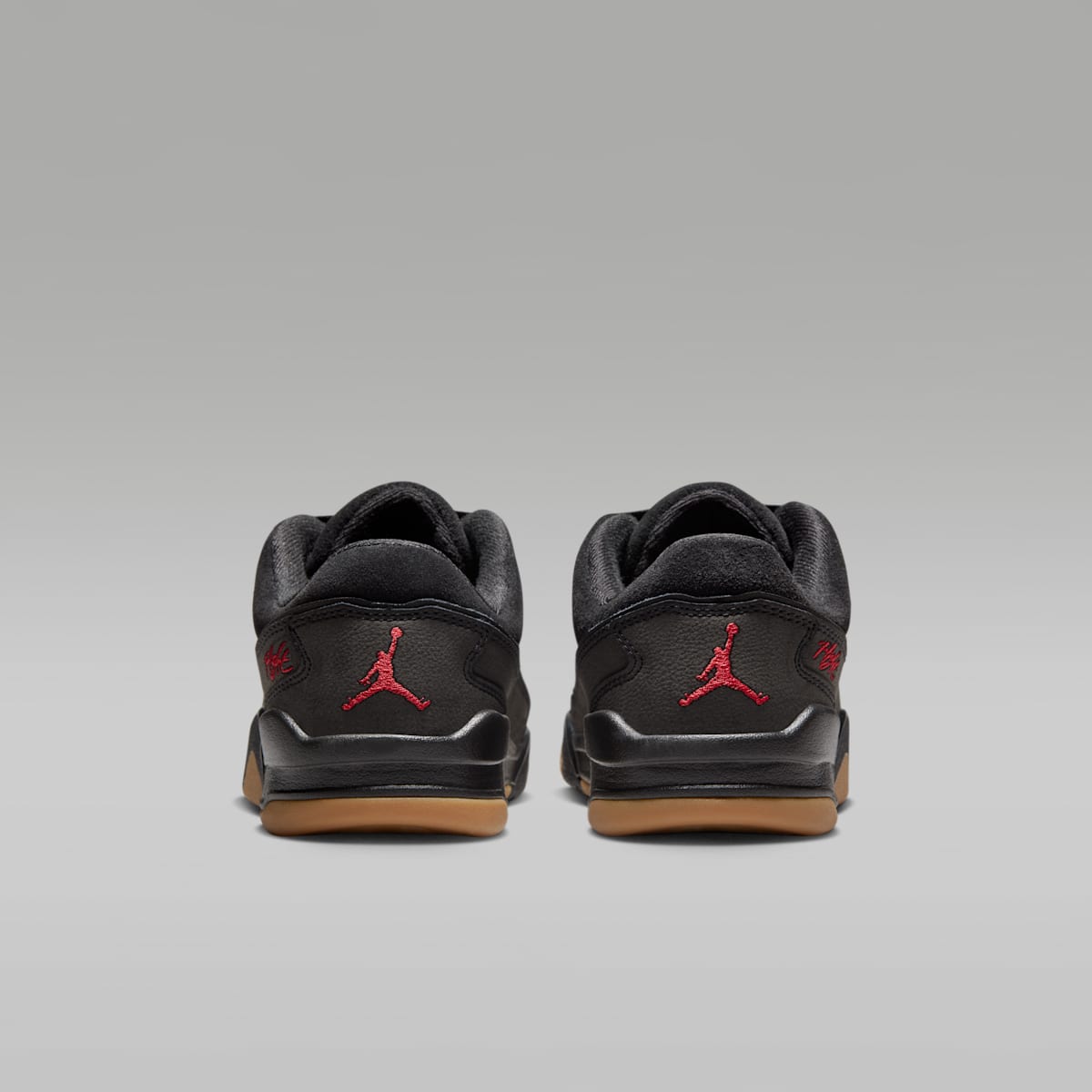 Jordan Flight Court Big Kids' Shoes - Black/Gum Medium Brown/Varsity Red