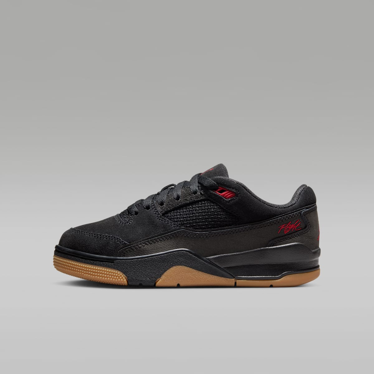Jordan Flight Court Big Kids' Shoes - Black/Gum Medium Brown/Varsity Red