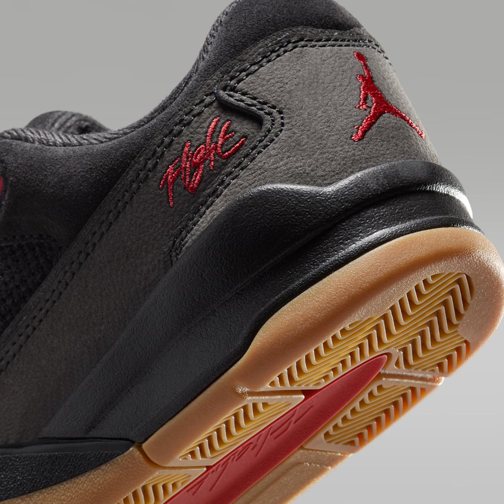 Jordan Flight Court Big Kids' Shoes - Black/Gum Medium Brown/Varsity Red