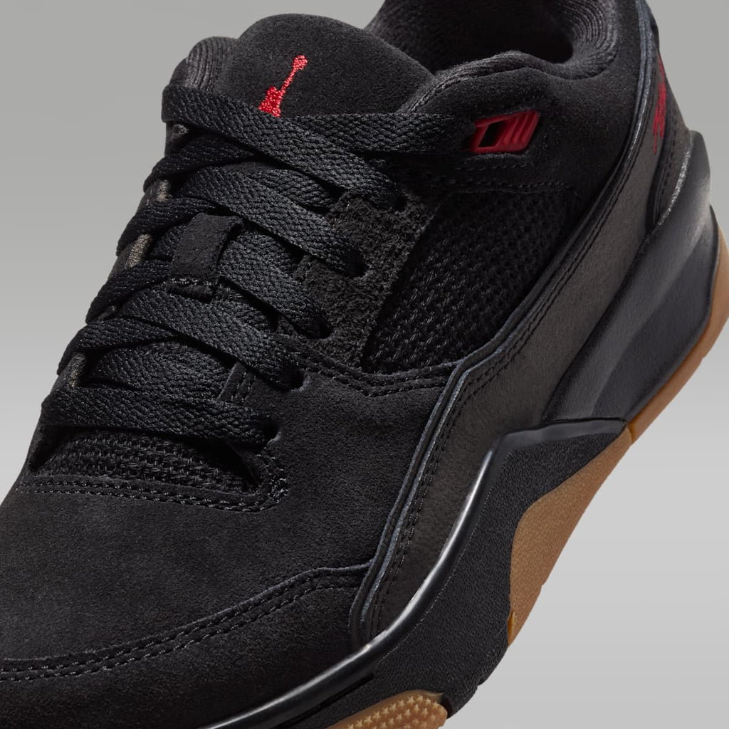 Jordan Flight Court Big Kids' Shoes - Black/Gum Medium Brown/Varsity Red