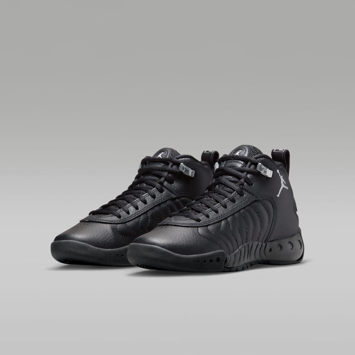 Jordan Jumpman Pro Big Kids' Shoes - Black/Metallic Silver/White - Image 5