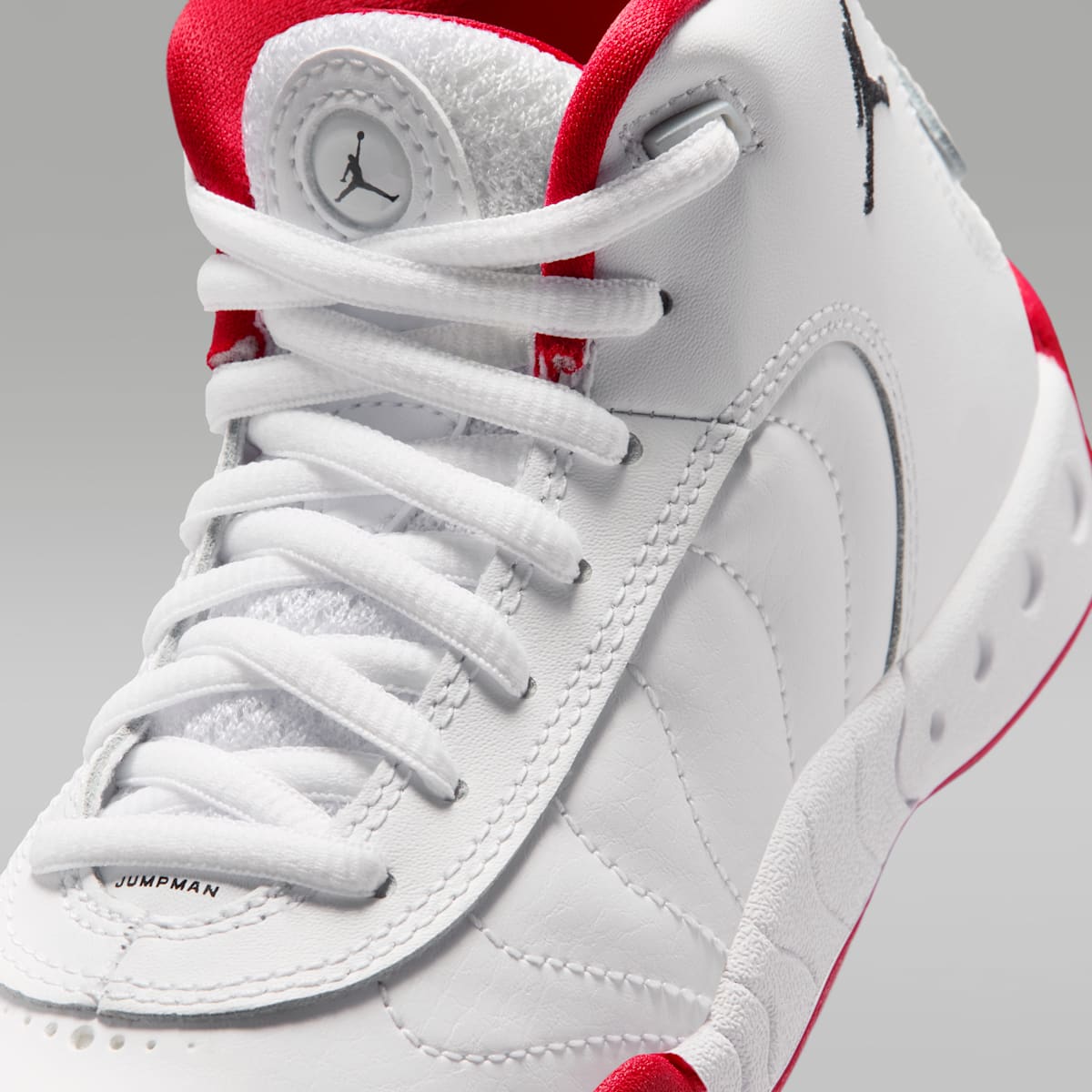 Jordan Jumpman Pro Little Kids' Shoes - White/True Red/Metallic Silver/Black - Image 7