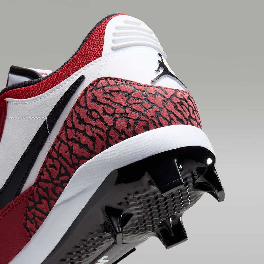 Jordan Legacy 312 Low MCS Men's Baseball Cleats - White/Varsity Red/Black - Image 9