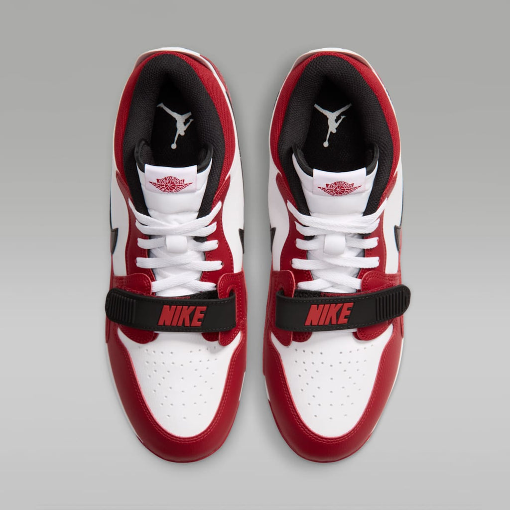 Jordan Legacy 312 Low MCS Men's Baseball Cleats - White/Varsity Red/Black - Image 4