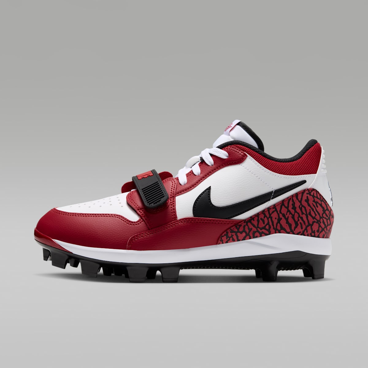 Jordan Legacy 312 Low MCS Men's Baseball Cleats - White/Varsity Red/Black - Image 1