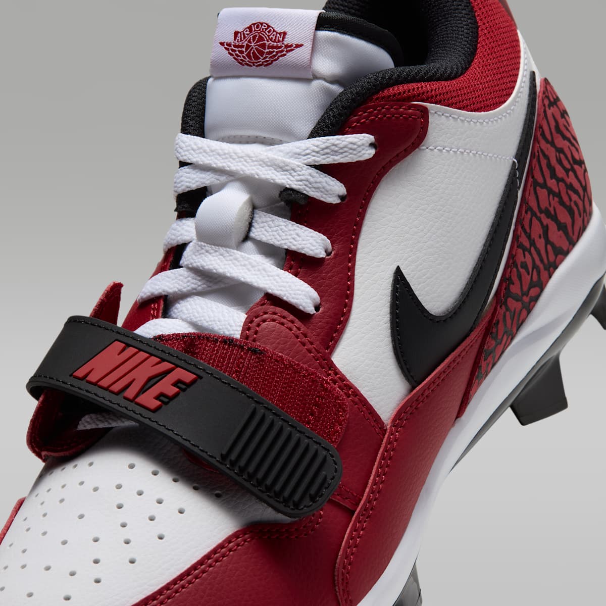 Jordan Legacy 312 Low MCS Men's Baseball Cleats - White/Varsity Red/Black - Image 8