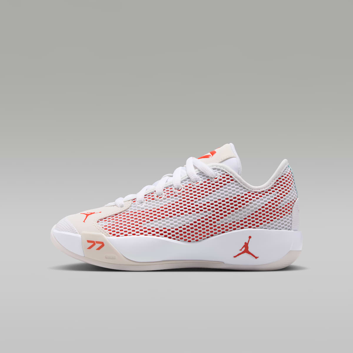 Jordan Luka 77 "Ghost" Big Kids' Shoes - White/Swan/Picante Red - Image 1
