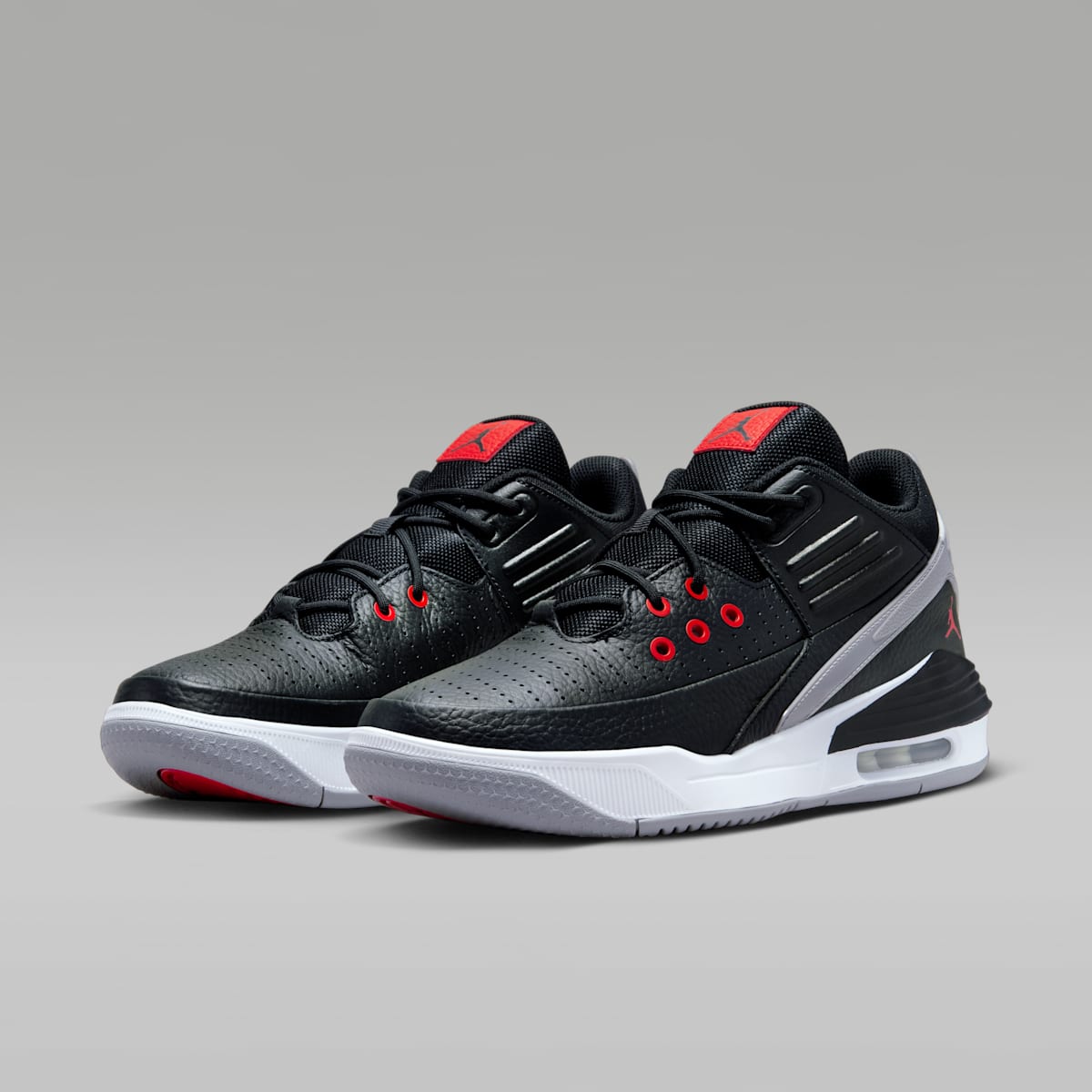 Jordan Max Aura 5 Men's Shoes - Black/White/Cement Grey/University Red - Image 5