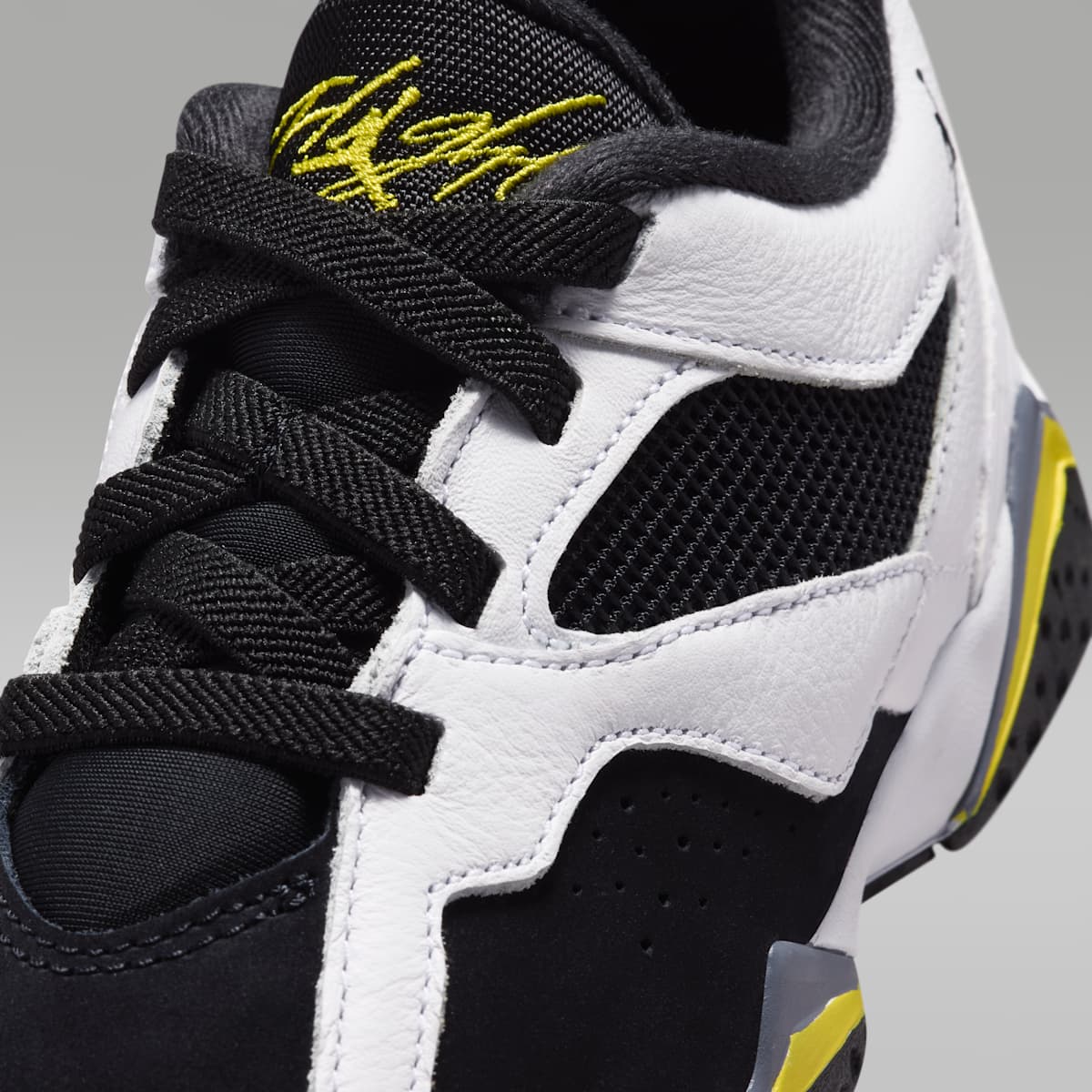 Jordan MVP 92 Little Kids' Shoes - White/Black/Dark Blue Grey/Tour Yellow - Image 7