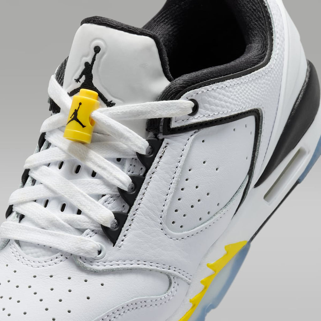 Air Jordan Sixty Plus Low Big Kids' Shoes - White/Tour Yellow/Black - Image 7
