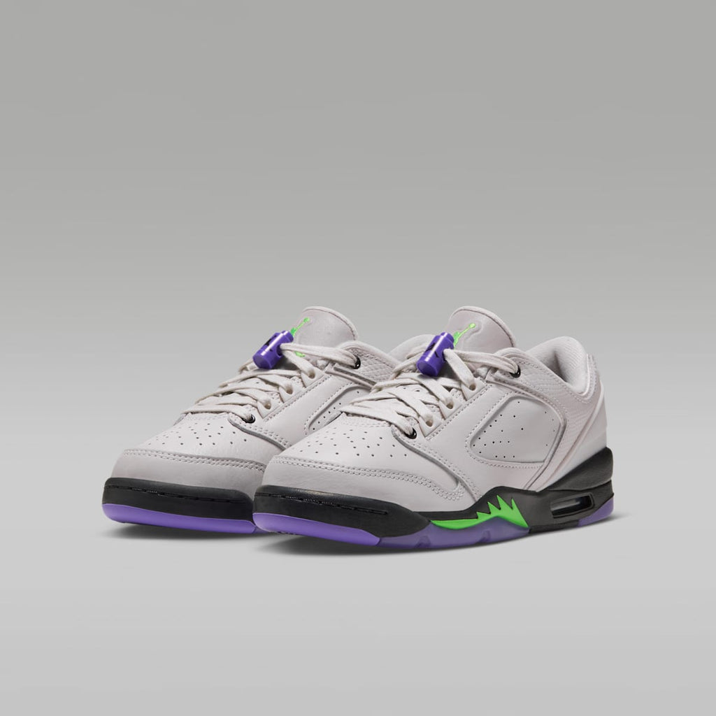 Air Jordan Sixty Plus Low Big Kids' Shoes - Light Bone/Laser Purple/Black/Scream Green - Image 5