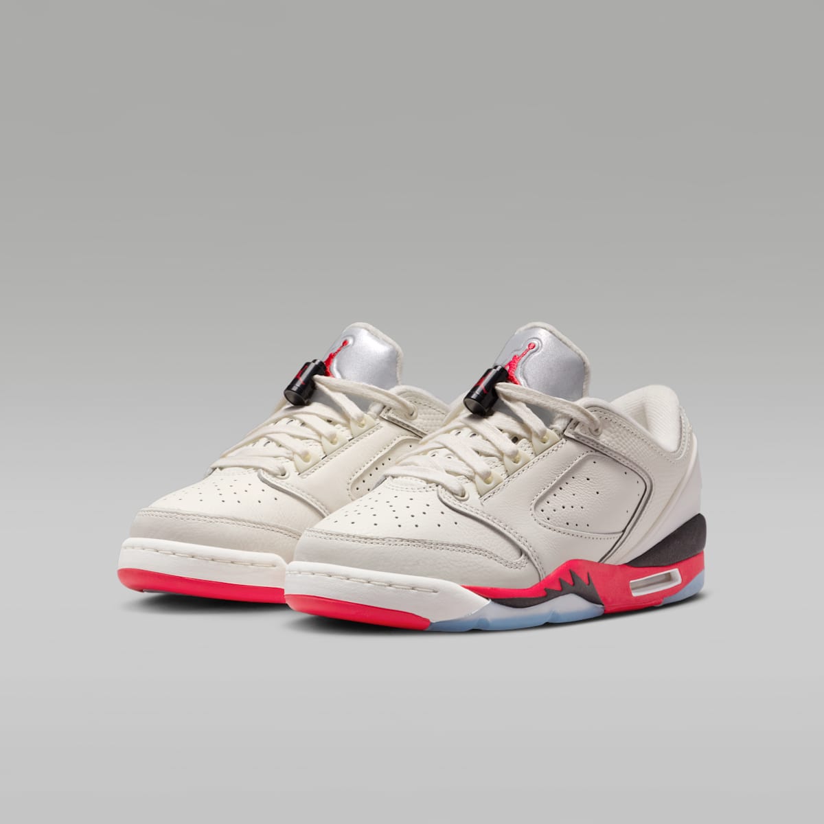 Air Jordan Sixty Plus Low Big Kids' Shoes - Sail/Black/Reflect Silver/Fire Red - Image 5
