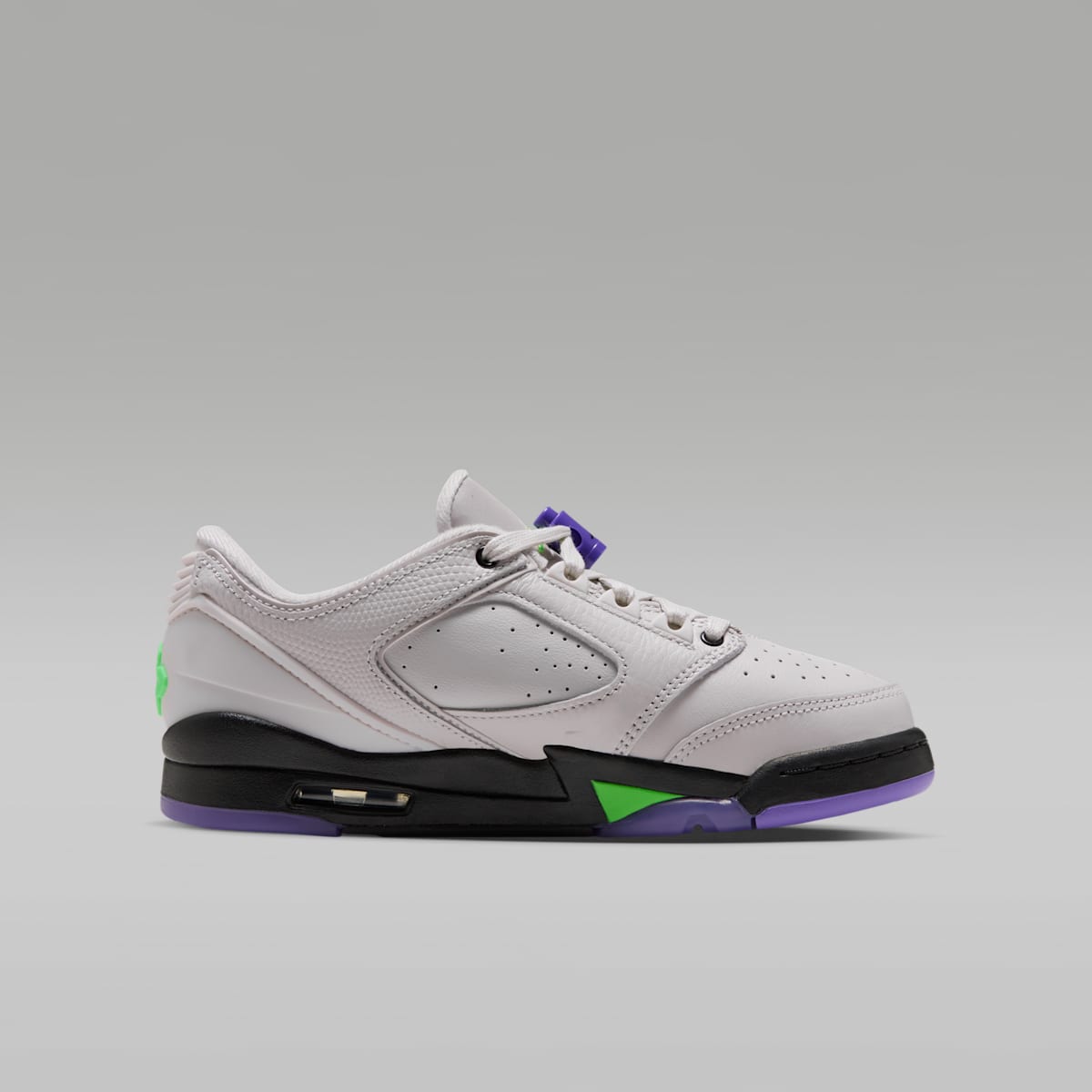 Air Jordan Sixty Plus Low Big Kids' Shoes - Light Bone/Laser Purple/Black/Scream Green - Image 3