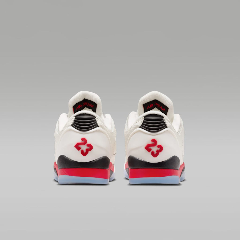 Air Jordan Sixty Plus Low Big Kids' Shoes - Sail/Black/Reflect Silver/Fire Red - Image 6