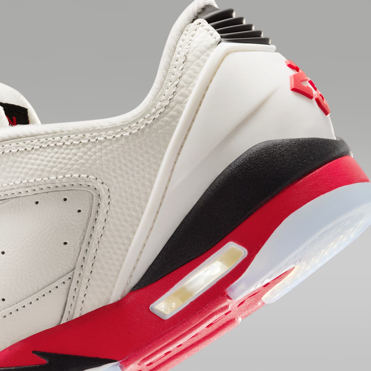 Air Jordan Sixty Plus Low Big Kids' Shoes - Sail/Black/Reflect Silver/Fire Red - Image 8