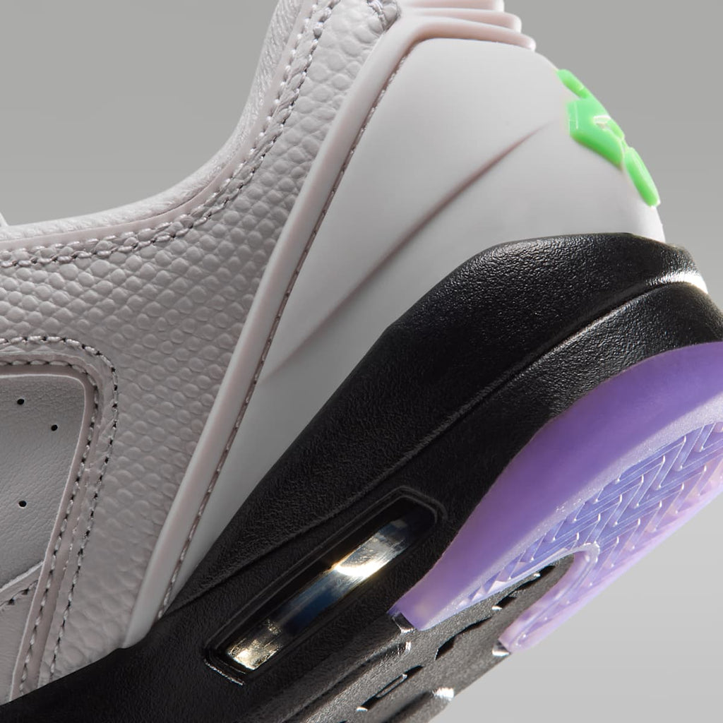 Air Jordan Sixty Plus Low Big Kids' Shoes - Light Bone/Laser Purple/Black/Scream Green - Image 8
