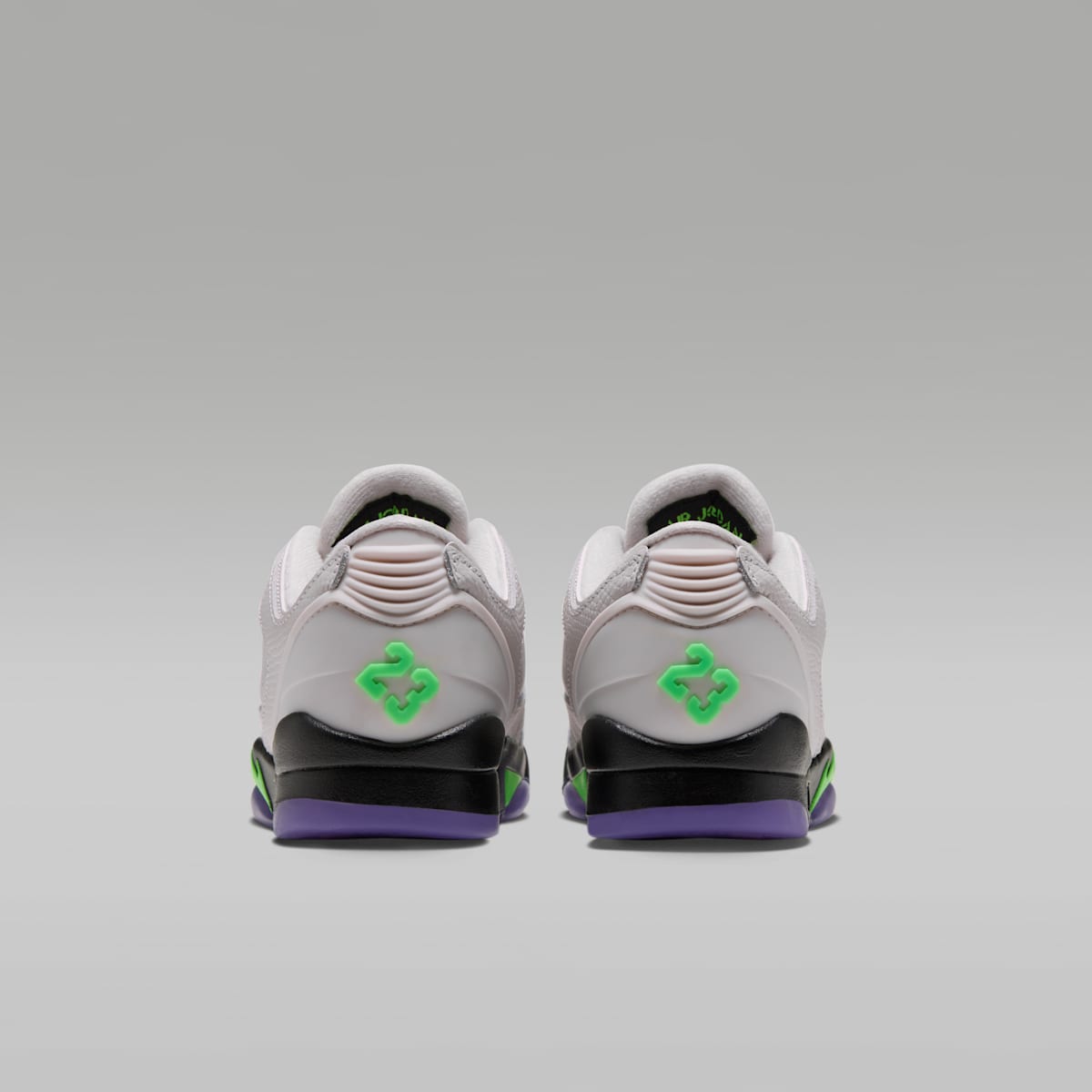 Air Jordan Sixty Plus Low Big Kids' Shoes - Light Bone/Laser Purple/Black/Scream Green - Image 6